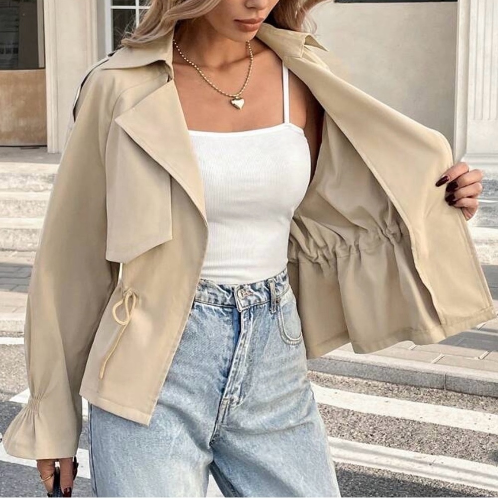 Women's Beige Trench Jacket - Picture 9 of 13